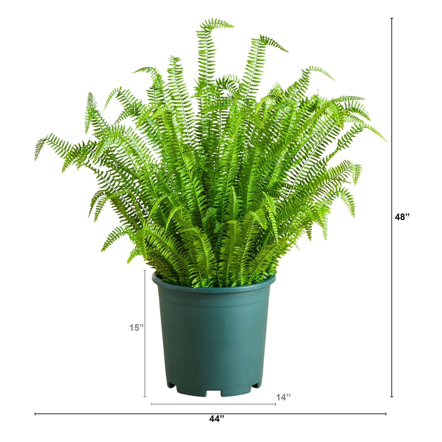 Nearly Natural 4 ft UV-resistant artificial Boston fern in a green planter for indoor outdoor use on Tampa Home & Garden Store