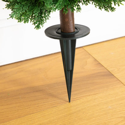 Artificial cedar plant 4 ft UV-resistant with integrated stake, set of 2 Nearly Natural on Tampa Home & Garden Store