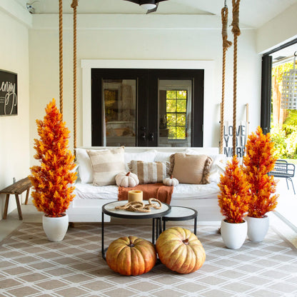Pair of Nearly Natural 4' UV resistant Autumn Cedar Trees for indoor outdoor decor on Tampa Home & Garden Store
