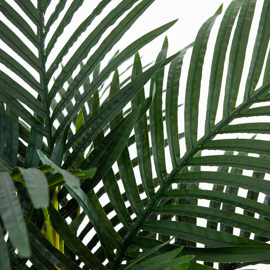 4’ Golden Cane Palm Tree artificial fronds close-up green leaves by Nearly Natural on Tampa Home & Garden Store