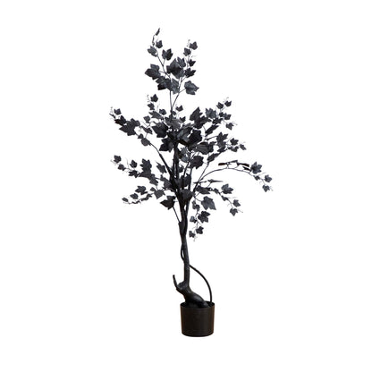 4’ Artificial Halloween Black Maple Tree