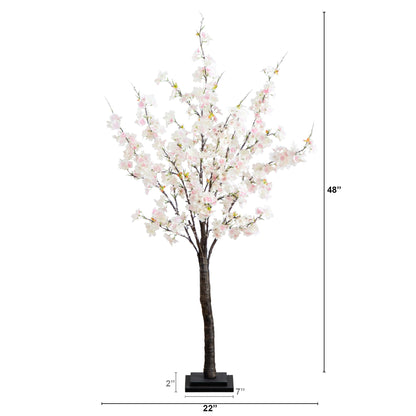 4ft lighted cherry blossom tree by Nearly Natural with 210 white LEDs and pink blossoms on Tampa Home & Garden Store