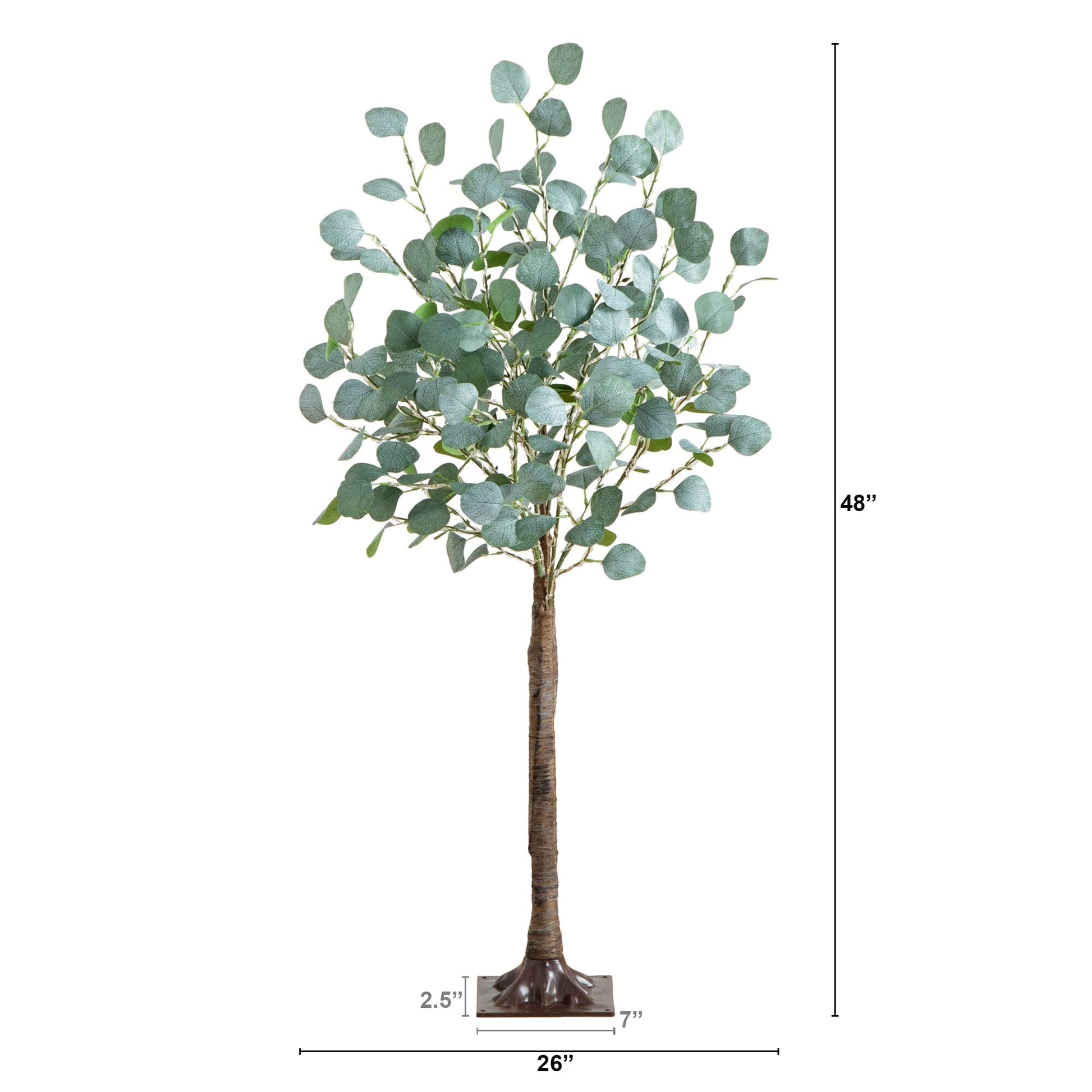 4 ft lighted eucalyptus tree by Nearly Natural with 240 warm white LED lights on Tampa Home & Garden Store