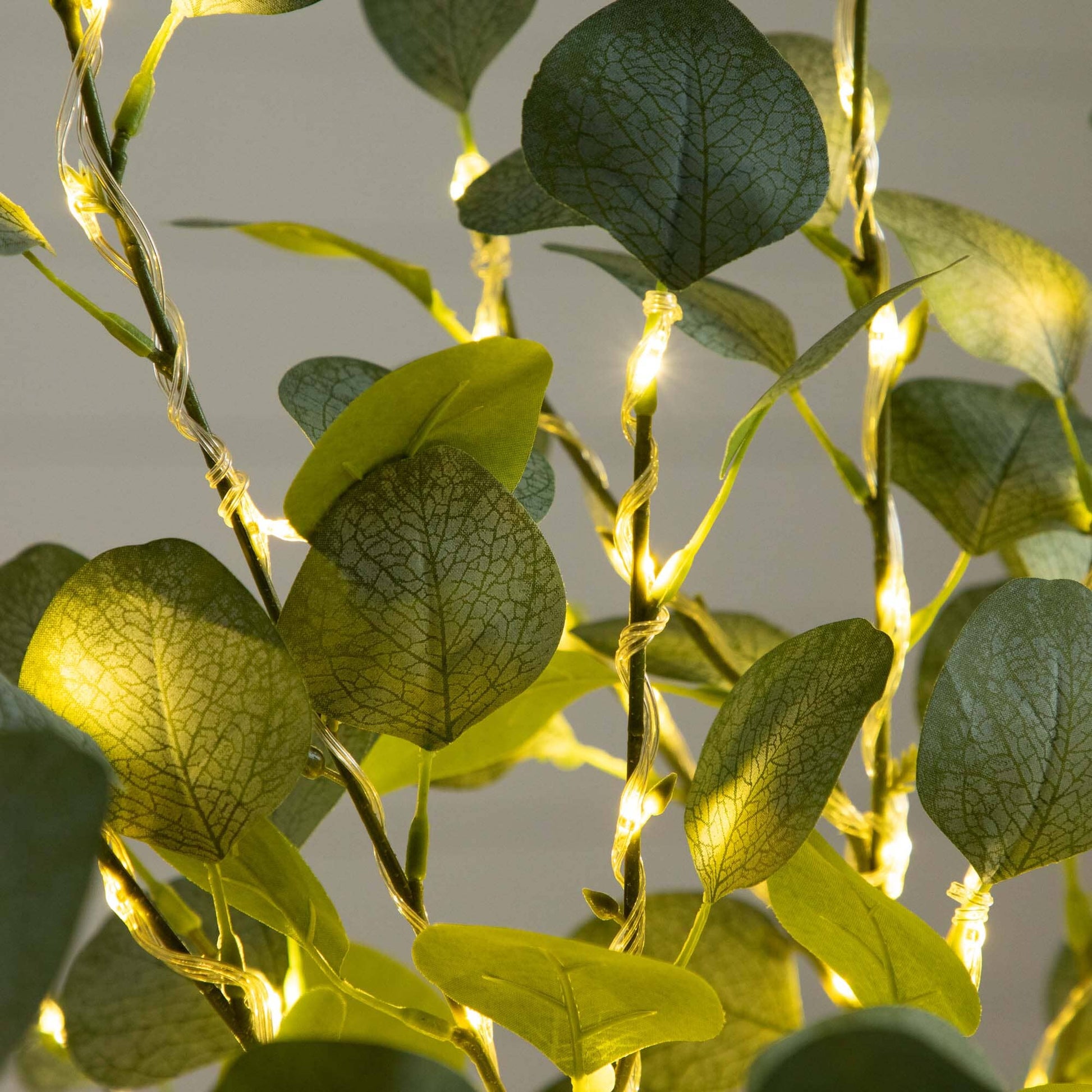4’ Lighted Artificial Eucalyptus Tree with 240 Warm White LEDs by Nearly Natural on Tampa Home & Garden Store