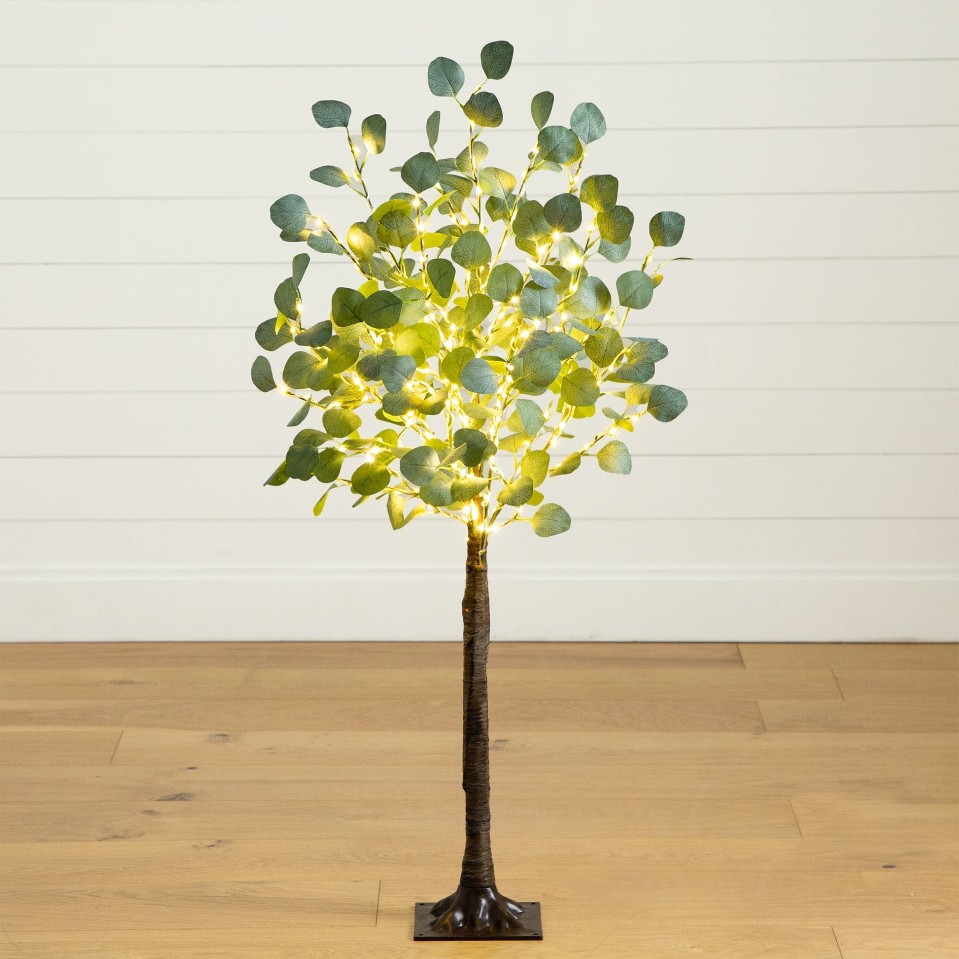 4 ft lighted artificial eucalyptus tree by Nearly Natural with 240 warm white LEDs on Tampa Home & Garden Store