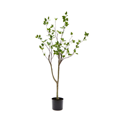 Nearly Natural 4' Minimalist Citrus Artificial Tree with green leaves in black pot on Tampa Home & Garden Store