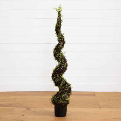 4' Artificial Muehlenbeckia Spiral Tree