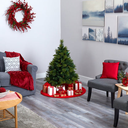 4' North Carolina Mixed Pine Christmas Tree Nearly Natural with 130 warm white LEDs on Tampa Home & Garden Store