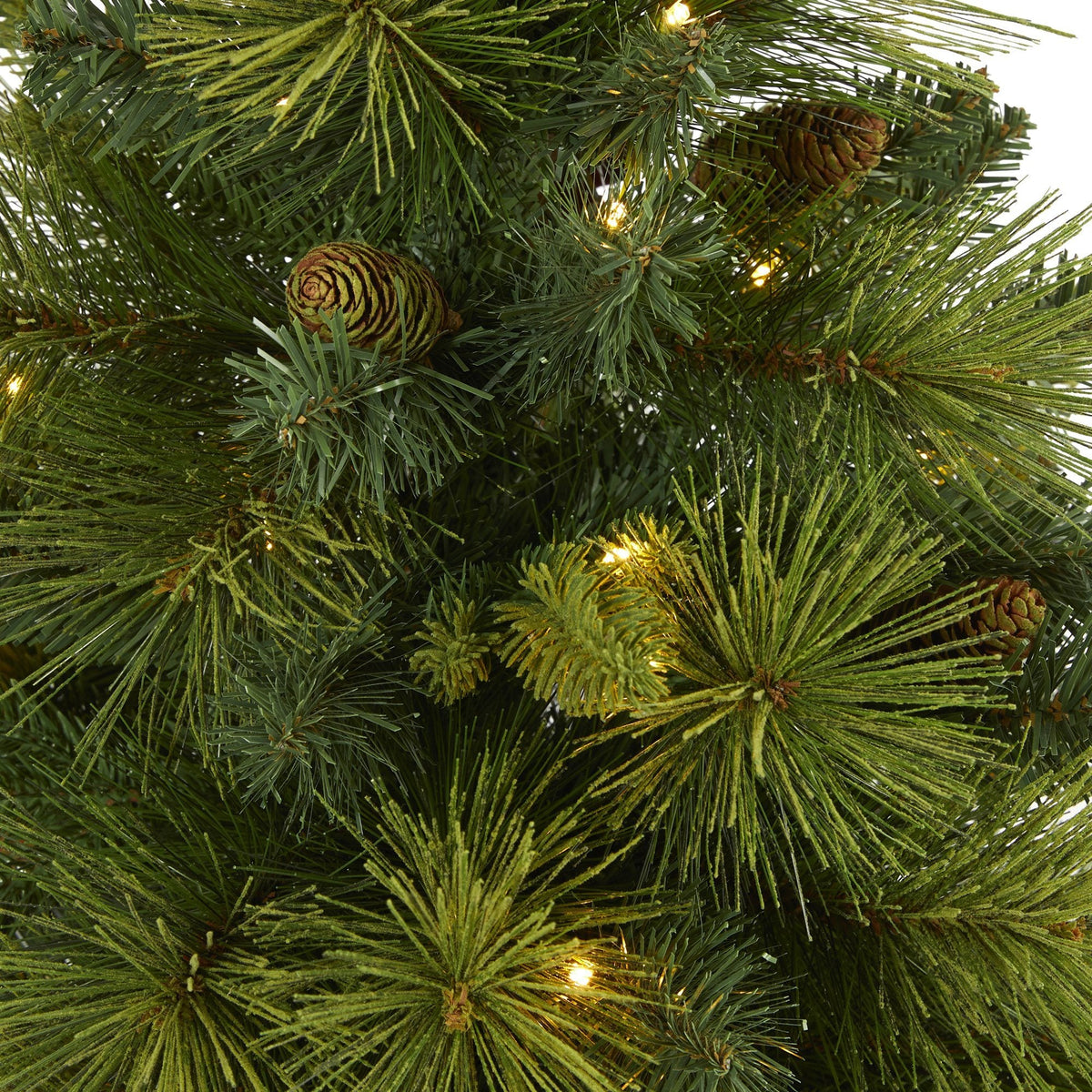 4’ NC mixed pine artificial Christmas tree with 130 warm white LEDs and pinecones by Nearly Natural on Tampa Home & Garden Store