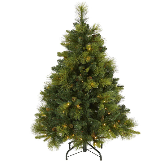 4 ft NC mixed pine artificial Christmas tree with 130 LED lights and 459 bendable branches on Tampa Home & Garden Store