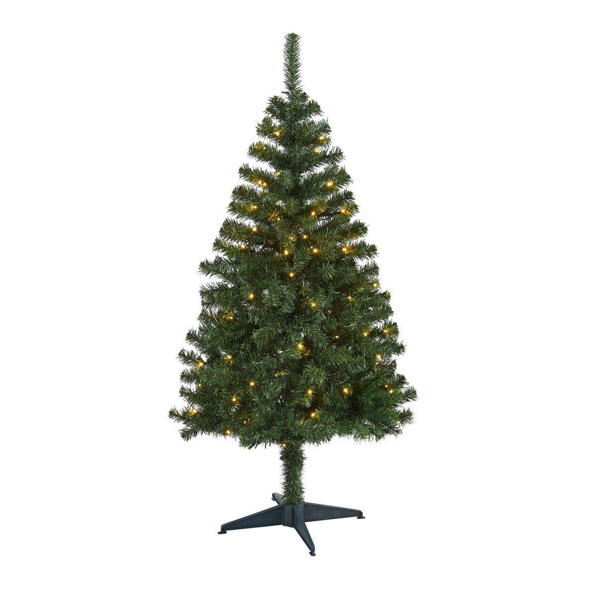 4' Northern Tip Pine artificial Christmas tree with 100 clear LED lights by Nearly Natural on Tampa Home & Garden Store