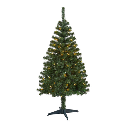4' Northern Tip Pine artificial Christmas tree with 100 clear LED lights by Nearly Natural on Tampa Home & Garden Store