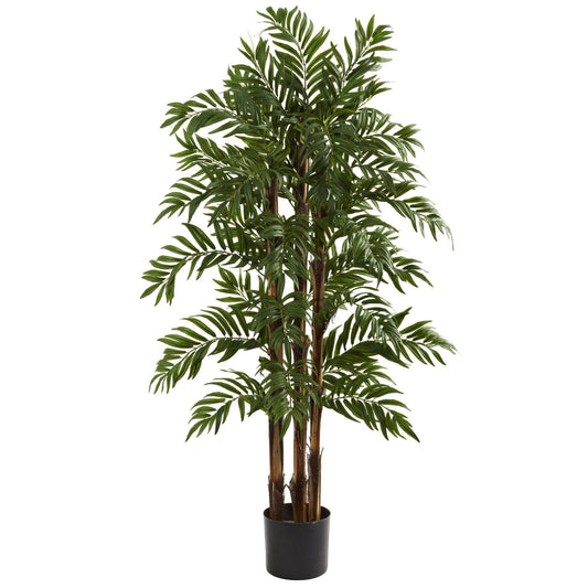4’ Parlour Palm Tree artificial tree with dark green fronds in a black planter on Tampa Home & Garden Store