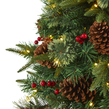 4 Ft Artificial Pine and Berries Christmas Tree