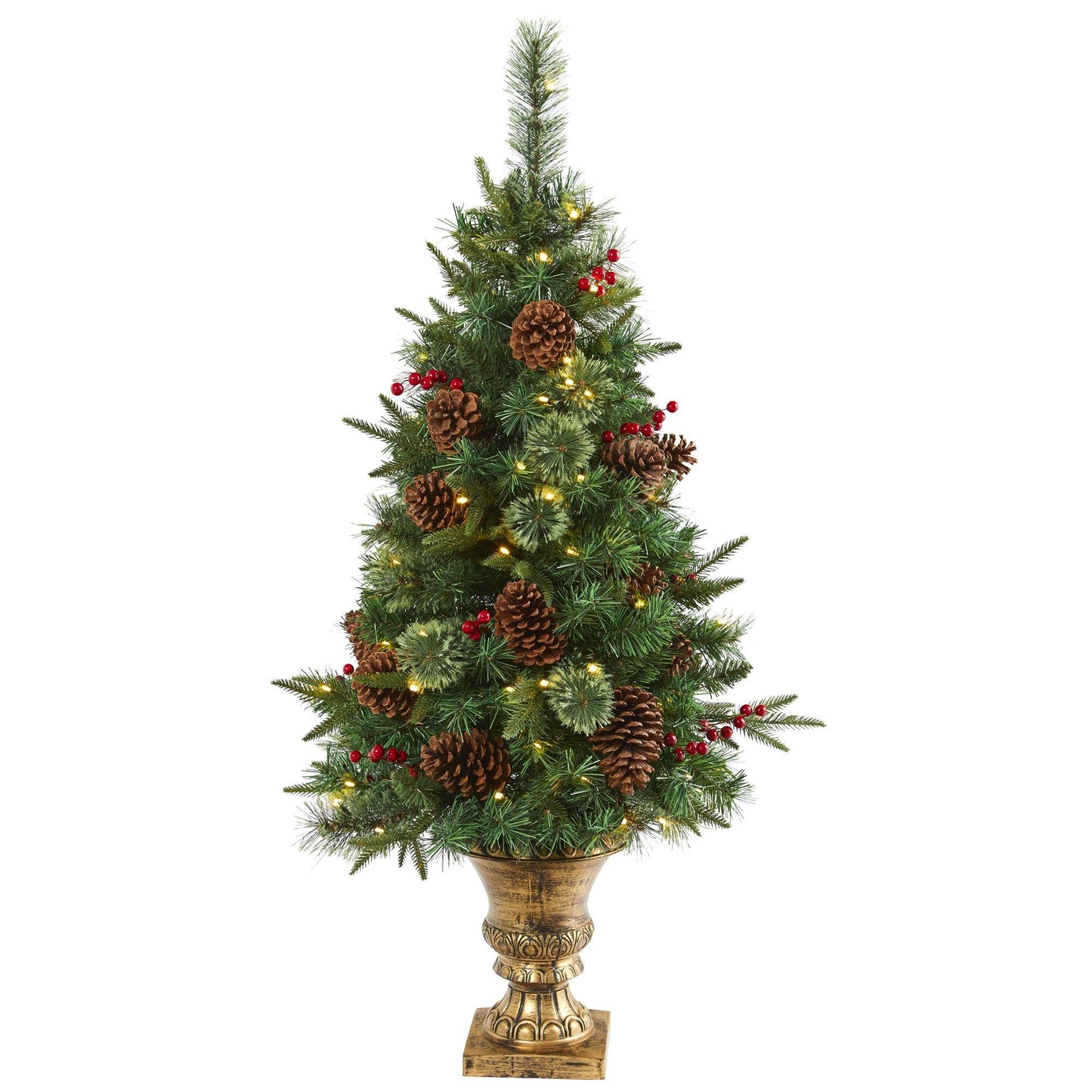4 Ft Artificial Pine and Berries Christmas Tree