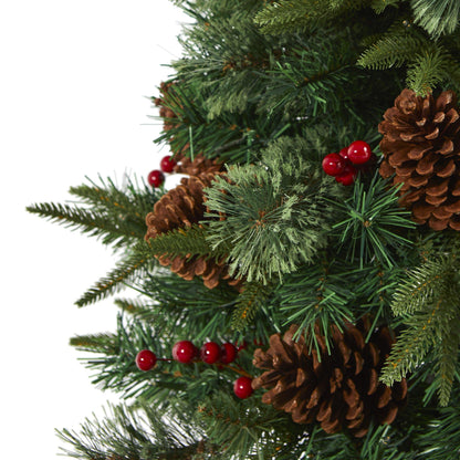 4 Ft Artificial Pine and Berries Christmas Tree