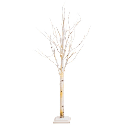 4 Ft Artificial Birch Tree with 50 Warm White