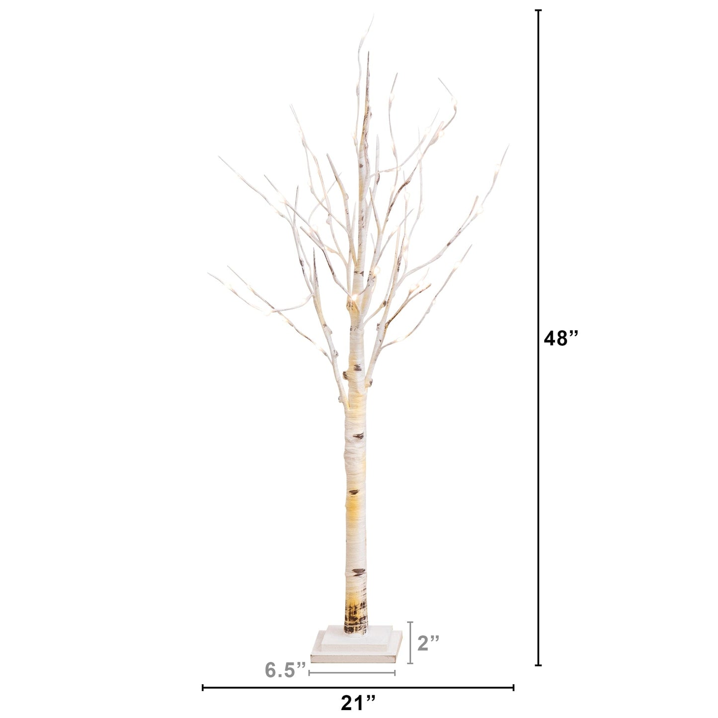 4 Ft Artificial Birch Tree with 50 Warm White