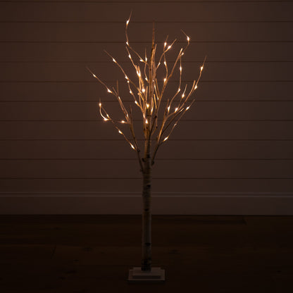 4 Ft Artificial Birch Tree with 50 Warm White