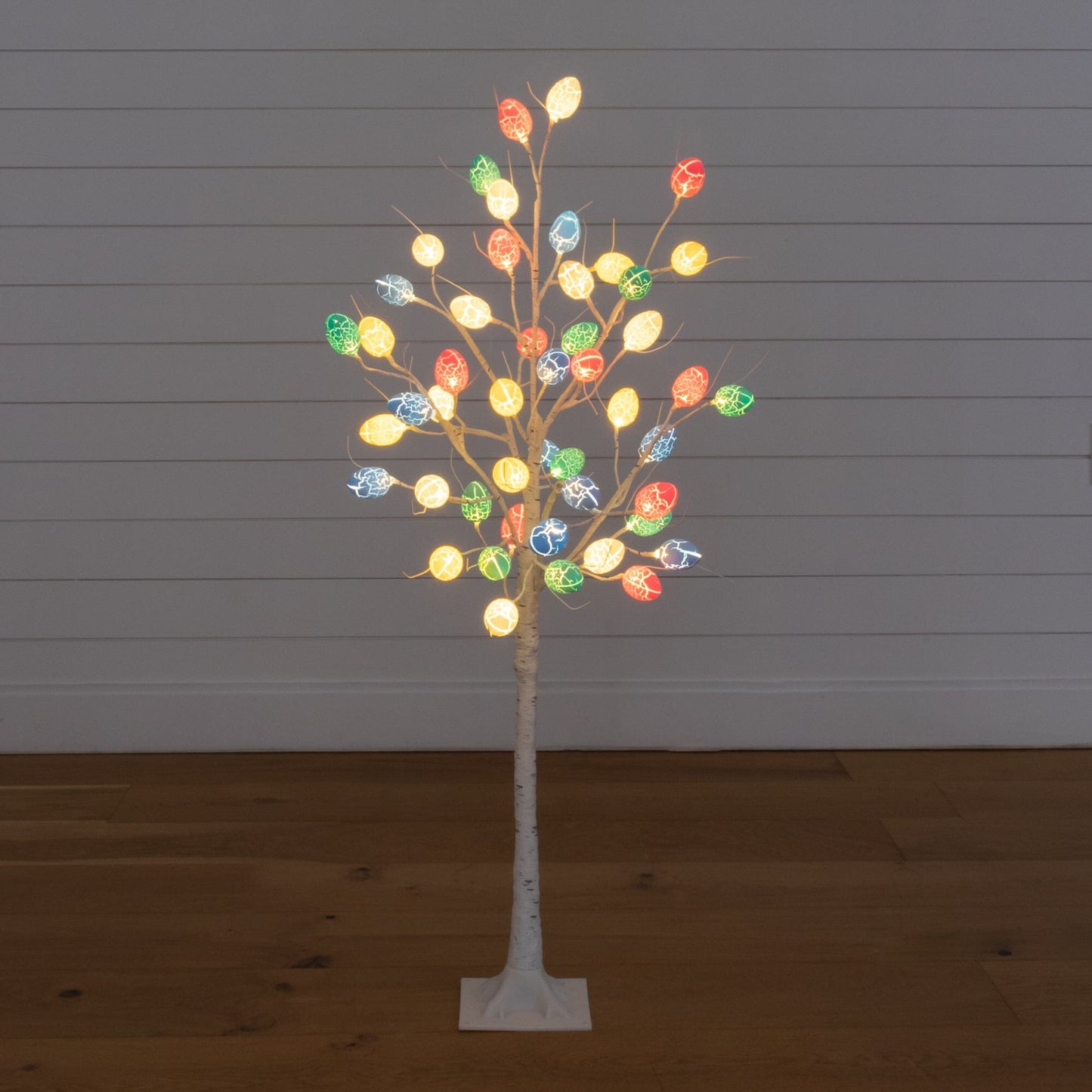 4 ft Nearly Natural pre-lit Easter twig tree with 48 multicolor cracked-egg LED ornaments on Tampa Home & Garden Store