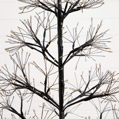 4ft Pre-Lit Halloween Black Starburst Tree with 800 warm white LEDs Nearly Natural on Tampa Home & Garden Store