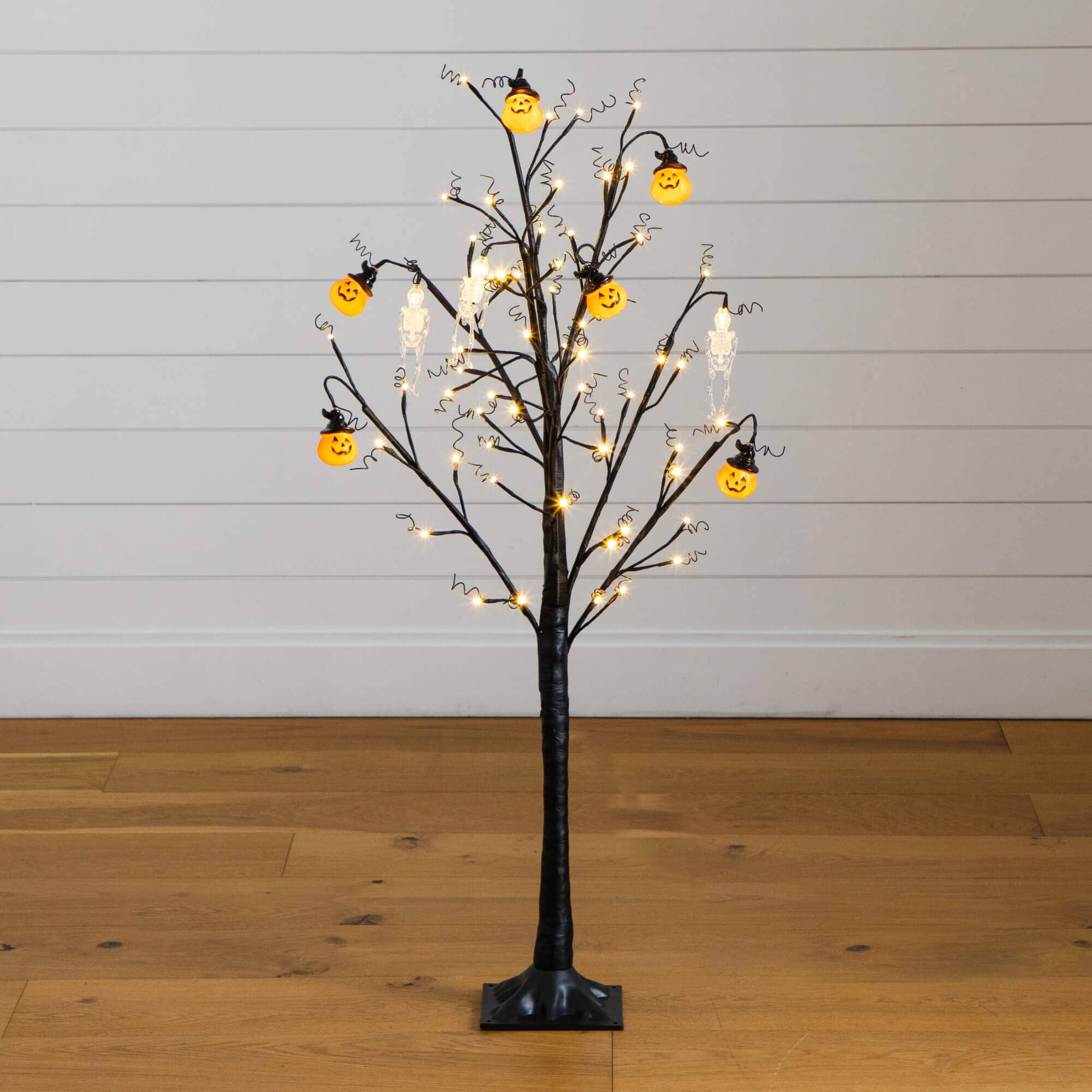 4 ft Nearly Natural pre-lit Halloween ornament tree with pumpkin lights, 64 warm white LEDs on Tampa Home & Garden Store