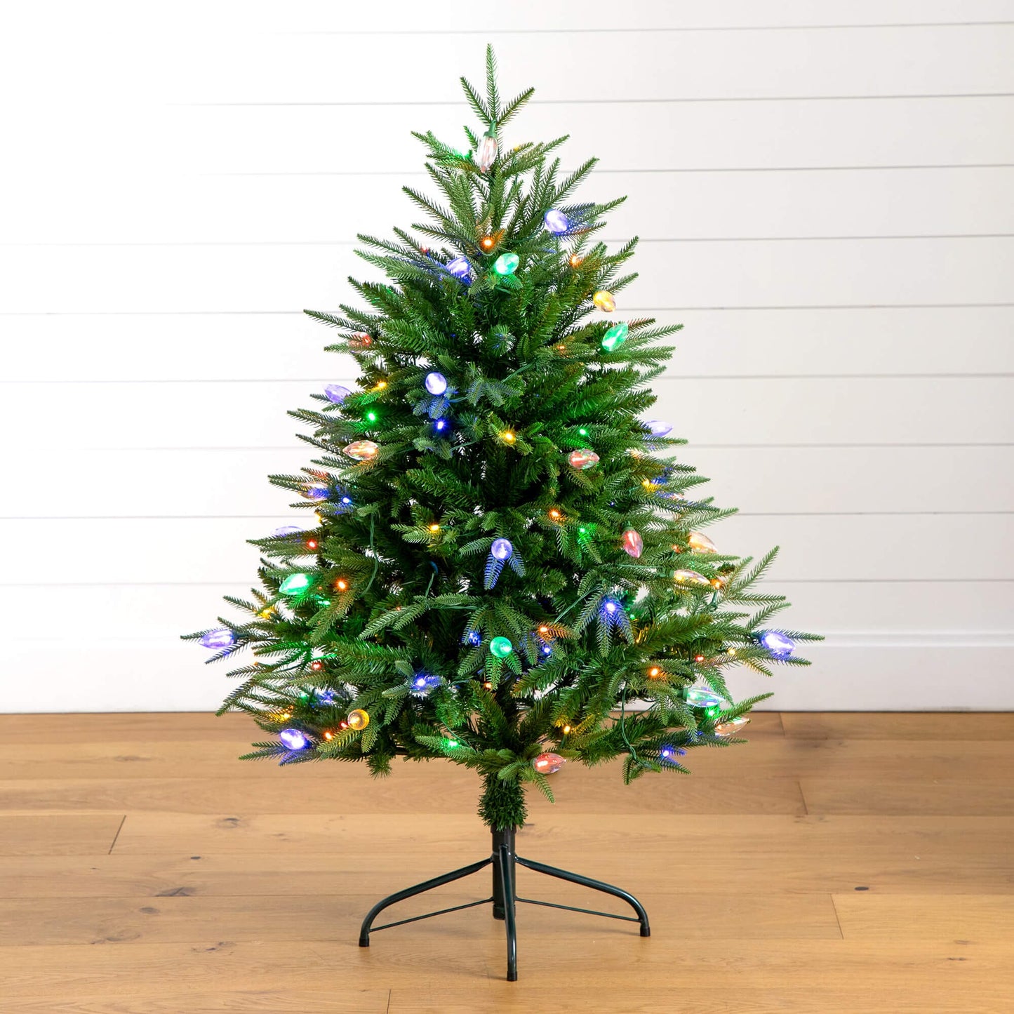 4 ft Nearly Natural Luxembourg Pine pre-lit artificial tree with 120 multicolor LED bulbs on Tampa Home & Garden Store