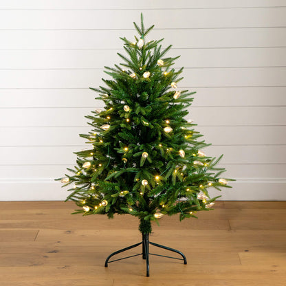 4' Pre-Lit Luxembourg Pine Christmas Tree, Nearly Natural, 120 multicolor LED lights on Tampa Home & Garden Store