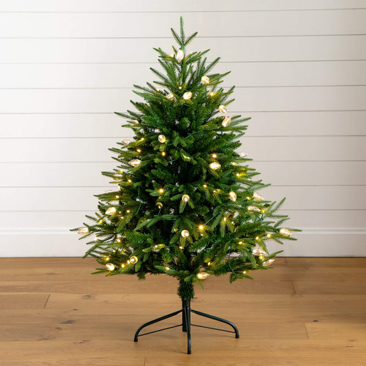4' Pre-Lit Luxembourg Pine Christmas Tree, Nearly Natural, 120 multicolor LED lights on Tampa Home & Garden Store