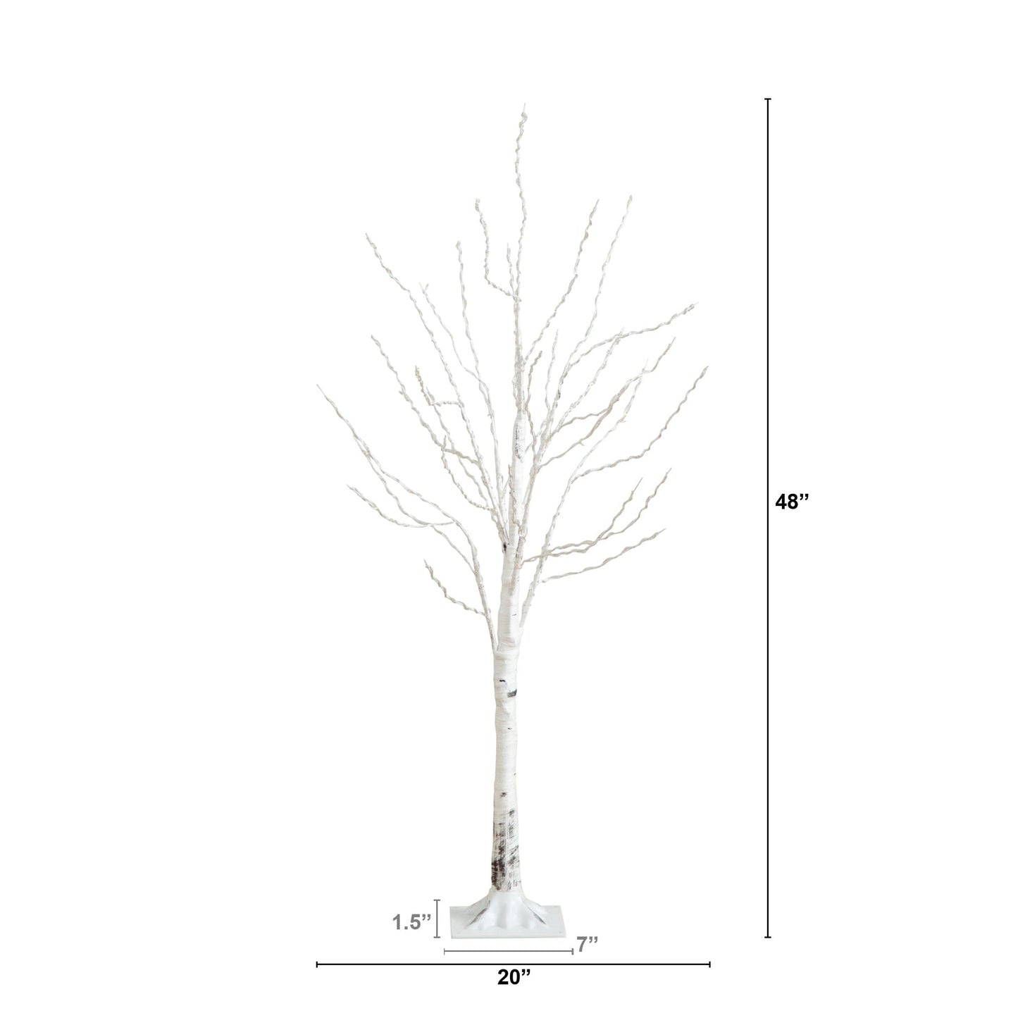 4 Ft White Birch and Color Changing Led Lights