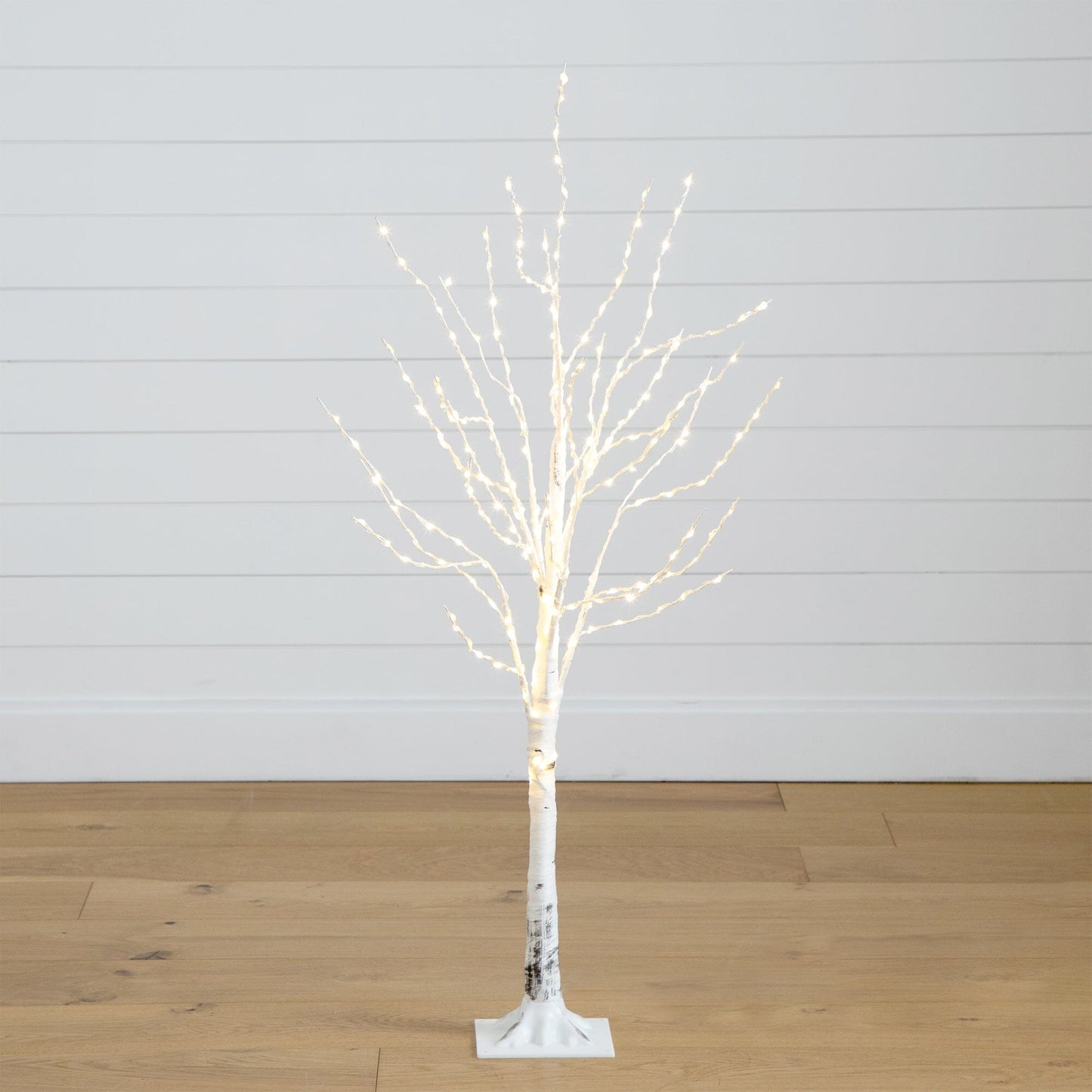 4 Ft White Birch and Color Changing Led Lights