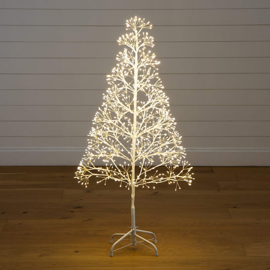 4' white starburst pre-lit Christmas tree by Nearly Natural with 800 warm white LEDs on Tampa Home & Garden Store