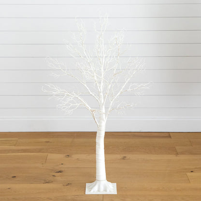 4ft Artificial White Twig Tree with Led Lights