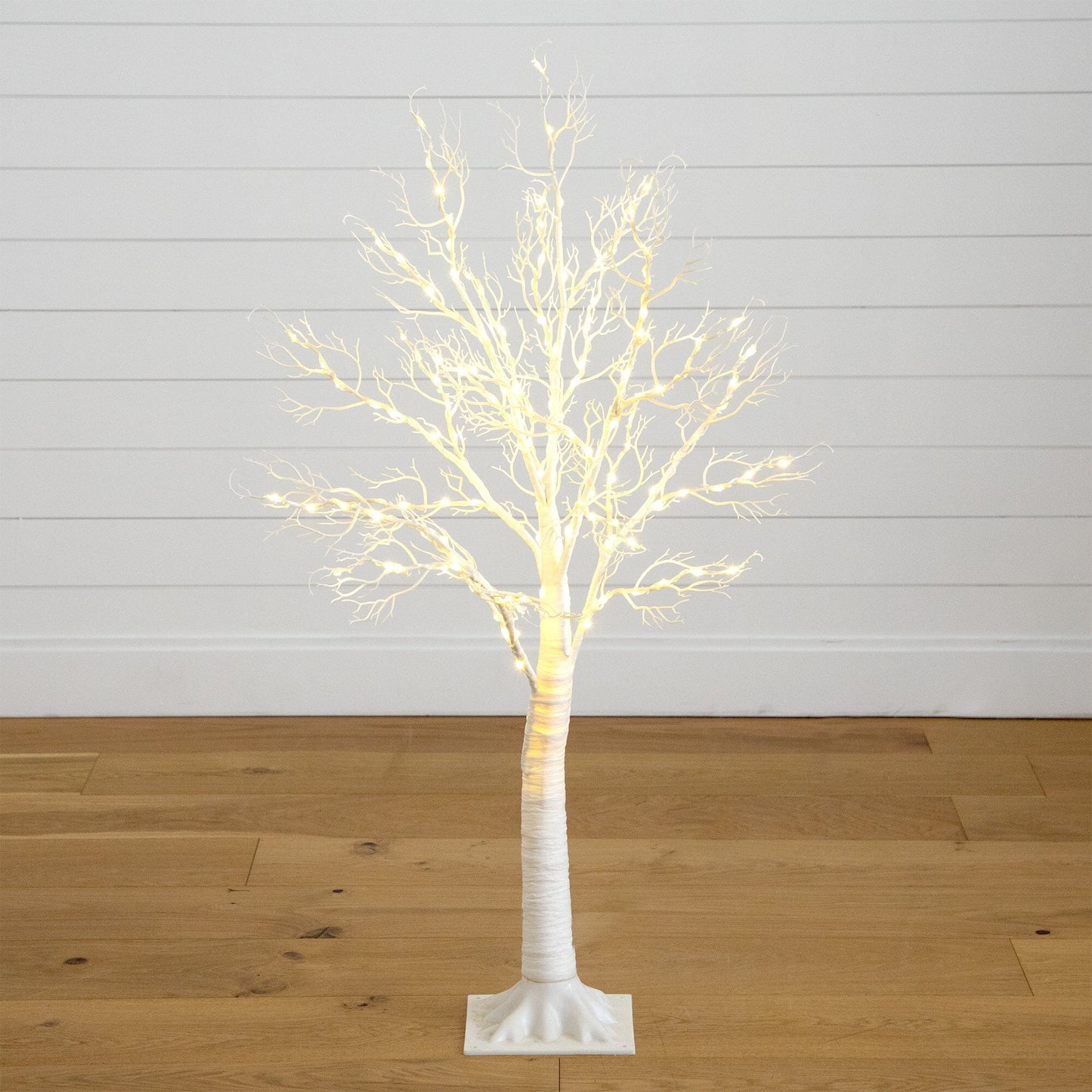 4ft Artificial White Twig Tree with Led Lights