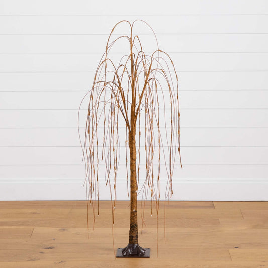 4’ Pre-Lit Artificial Willow Tree with 120 Warm White LED Lights - Tampa Home & Garden Store