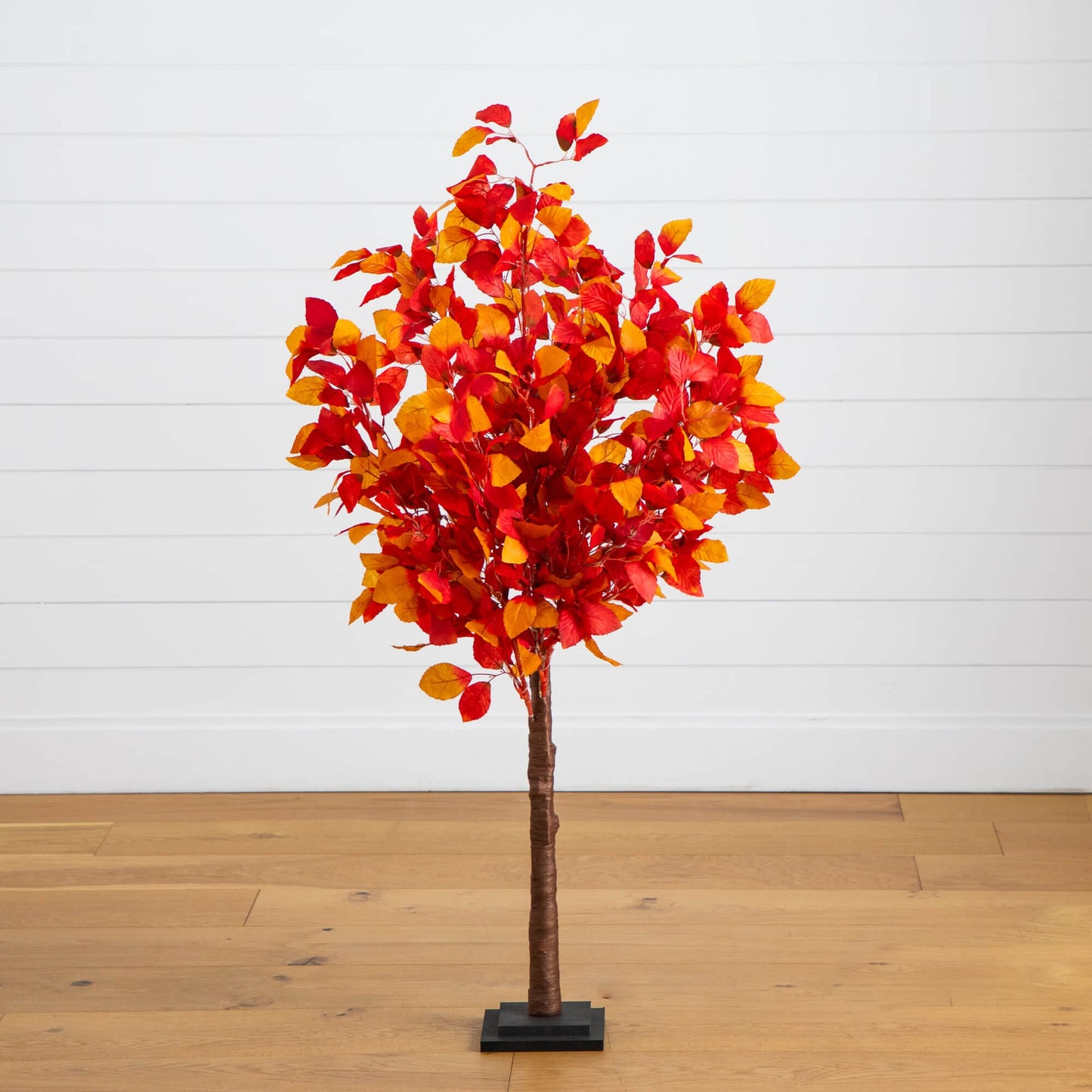 4' Pre-Lit Autumn Tree by Nearly Natural with 160 warm white LEDs and red-orange leaves on Tampa Home & Garden Store