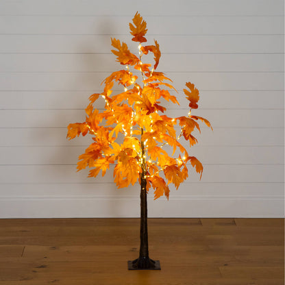 4' Pre-Lit Autumn Maple artificial tree with 180 warm white LEDs, Nearly Natural on Tampa Home & Garden Store