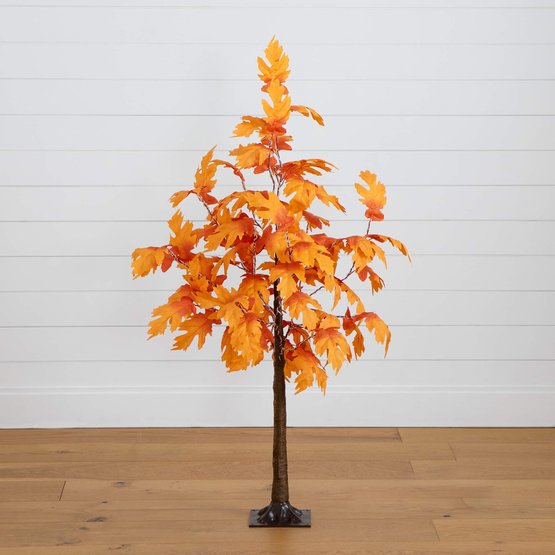 Nearly Natural 4' Pre-Lit Autumn Maple Tree with orange leaves and 180 warm white LEDs on Tampa Home & Garden Store