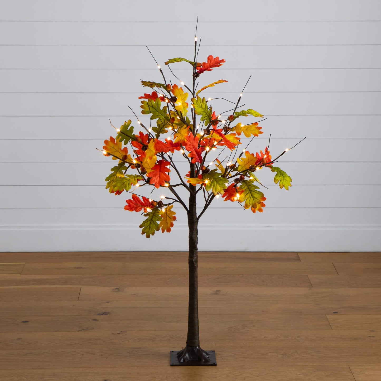 4' Autumn Maple artificial tree with pinecones and acorns 60 warm LED lights on Tampa Home & Garden Store