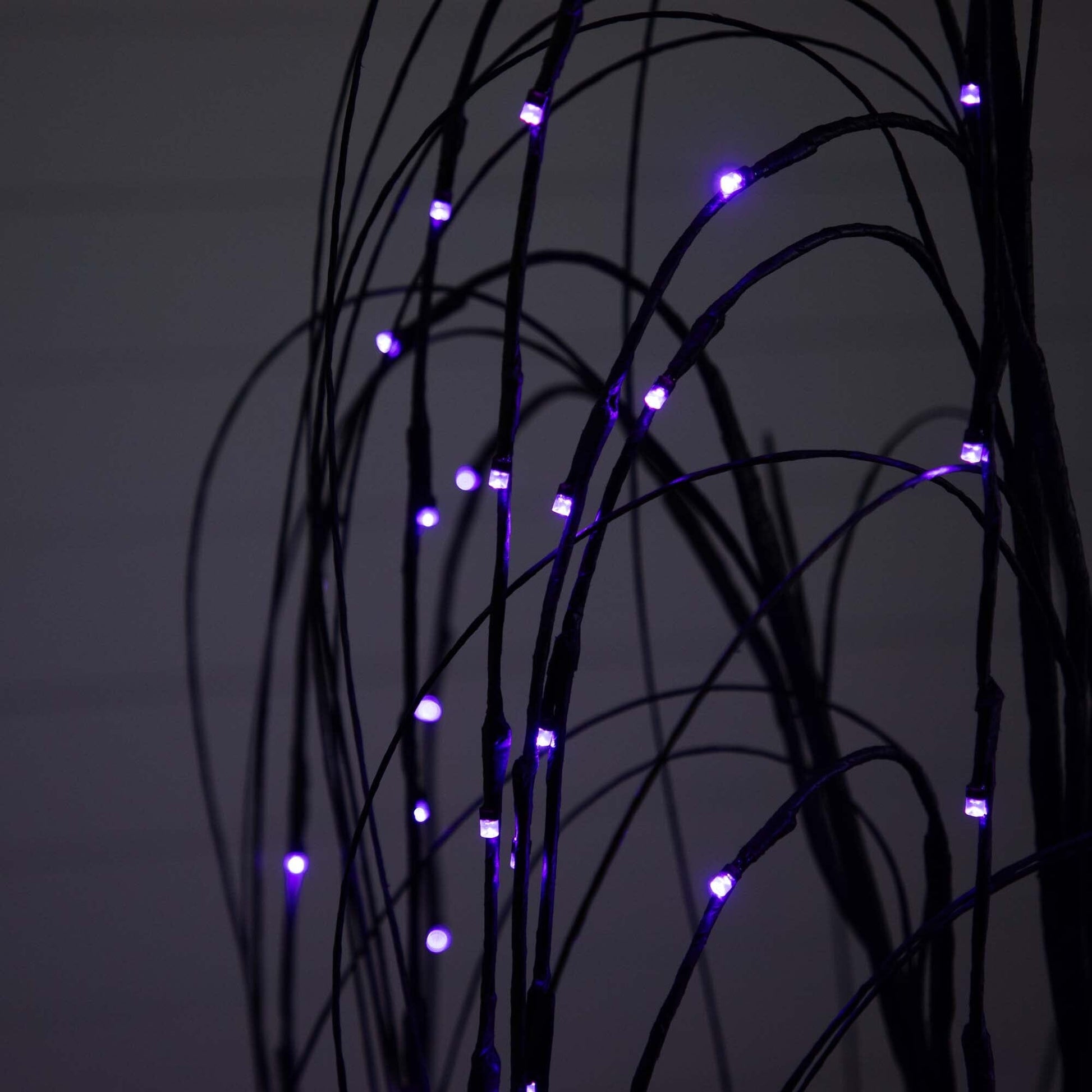 Nearly Natural 4' Pre-Lit Halloween Black Willow Tree with orange & purple LEDs on Tampa Home & Garden Store