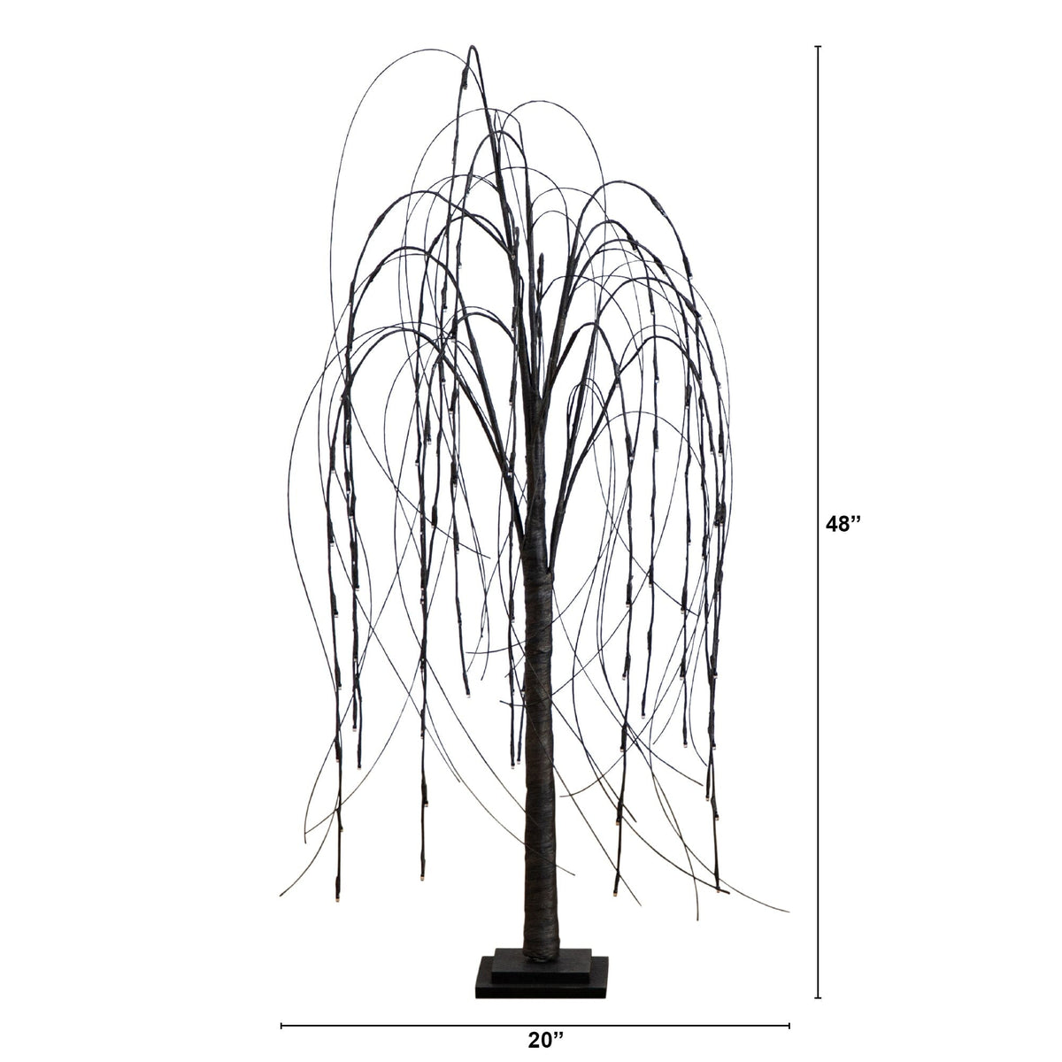 4 ft pre-lit Halloween black willow tree by Nearly Natural with 120 orange and purple LEDs on Tampa Home & Garden Store