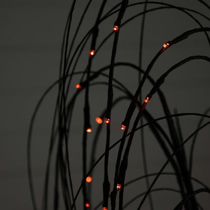 4 ft Halloween Black Willow tree with orange LED lights along twisted black branches on Tampa Home & Garden Store