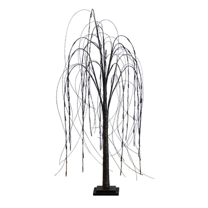 Tree Nearly Natural 4’ black willow with 120 orange and purple LED lights on square base on Tampa Home & Garden Store