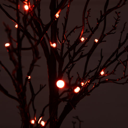 4 ft Pre-Lit Halloween Deluxe Black Twig Artificial Tree, Nearly Natural, 81 orange and purple LEDs on Tampa Home & Garden Store