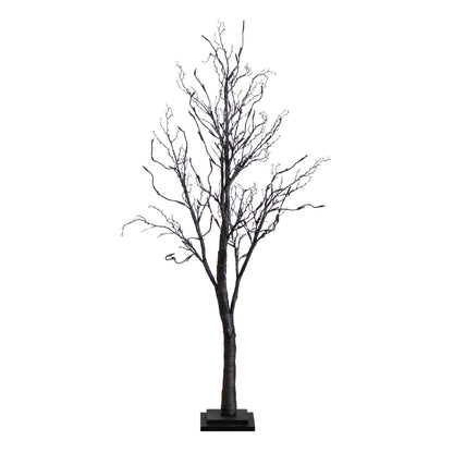 4 ft Nearly Natural Black Twig Halloween Tree pre-lit with 81 orange and purple LED lights on Tampa Home & Garden Store