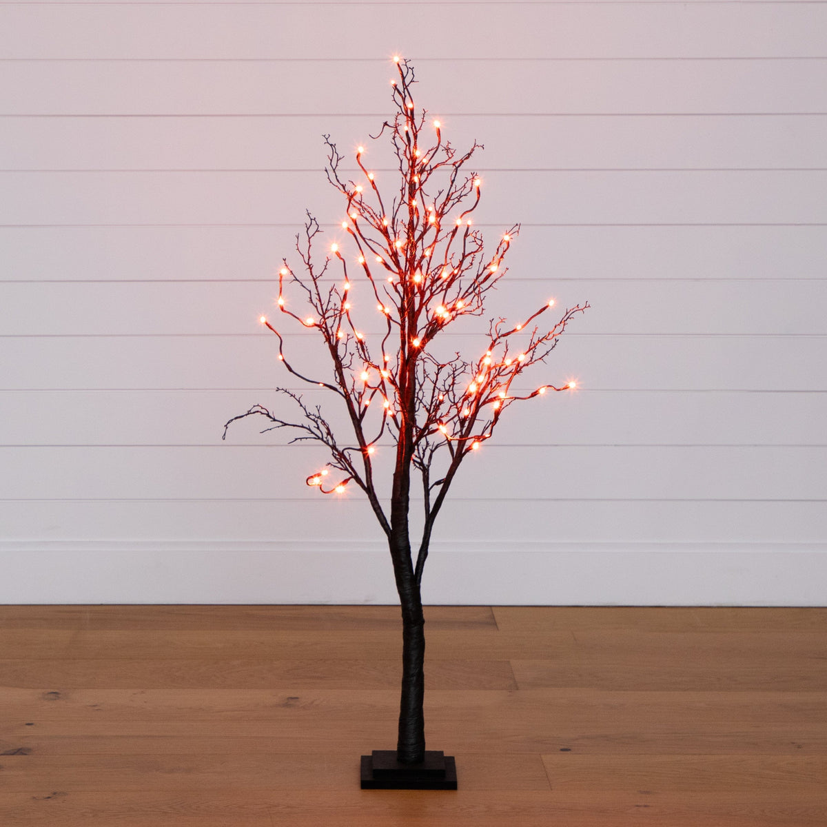4 ft Pre-Lit Halloween Black Twig Tree with 81 orange & purple LEDs Nearly Natural on Tampa Home & Garden Store