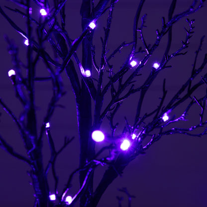 4 ft pre-lit Halloween black twig tree with 81 orange & purple LEDs Nearly Natural on Tampa Home & Garden Store