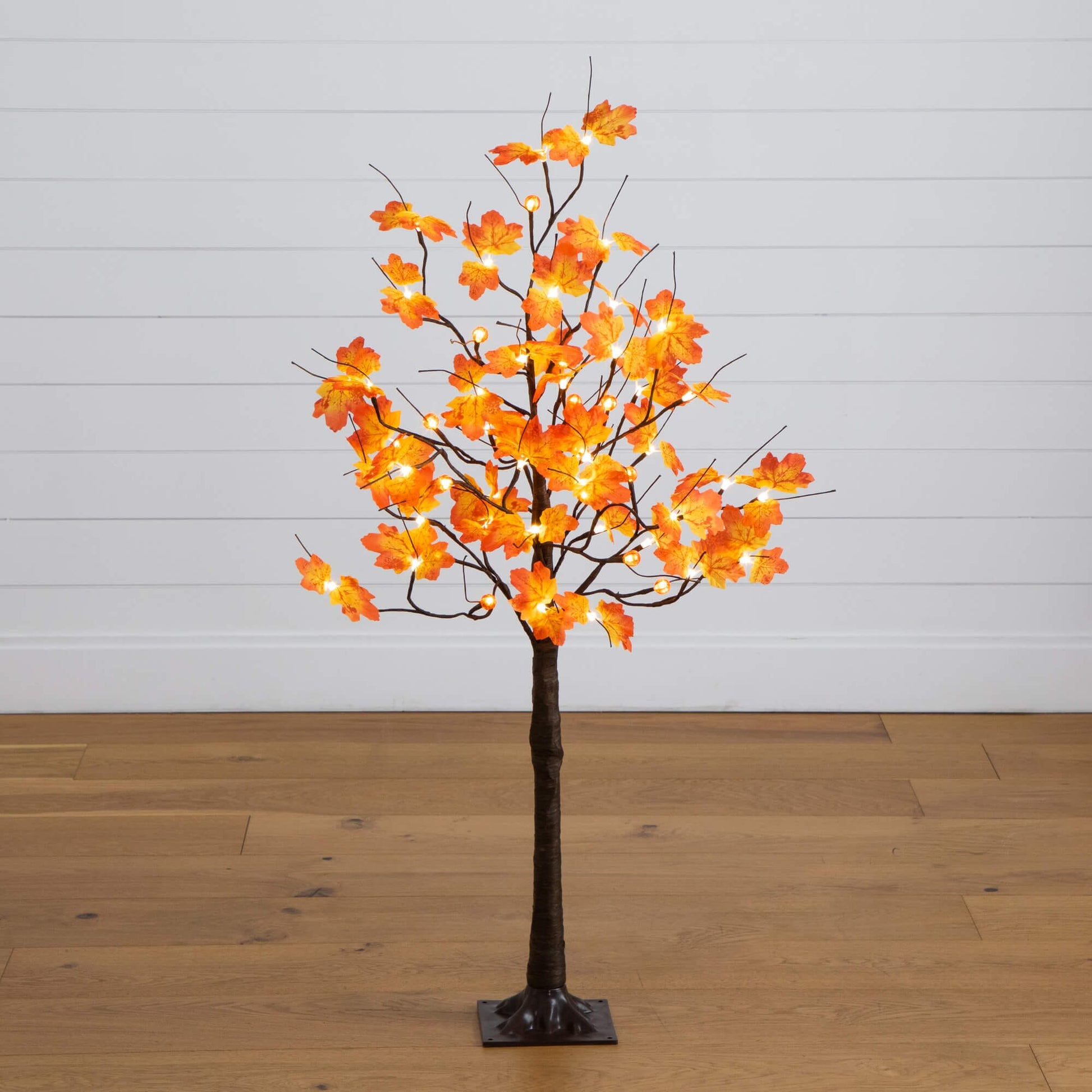 4-ft pre-lit autumn maple artificial tree with pumpkin lights warm white/orange by Nearly Natural on Tampa Home & Garden Store