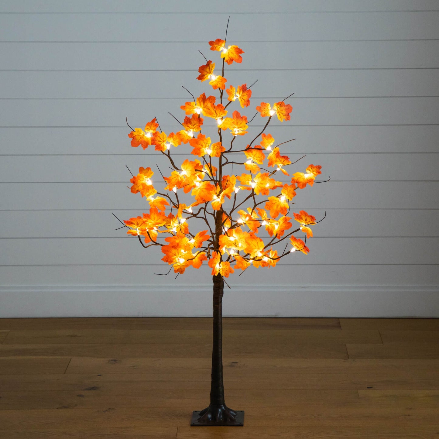 4' Prelit Autumn Maple Artificial Tree with 56 LED lights orange maple leaves Nearly Natural on Tampa Home & Garden Store