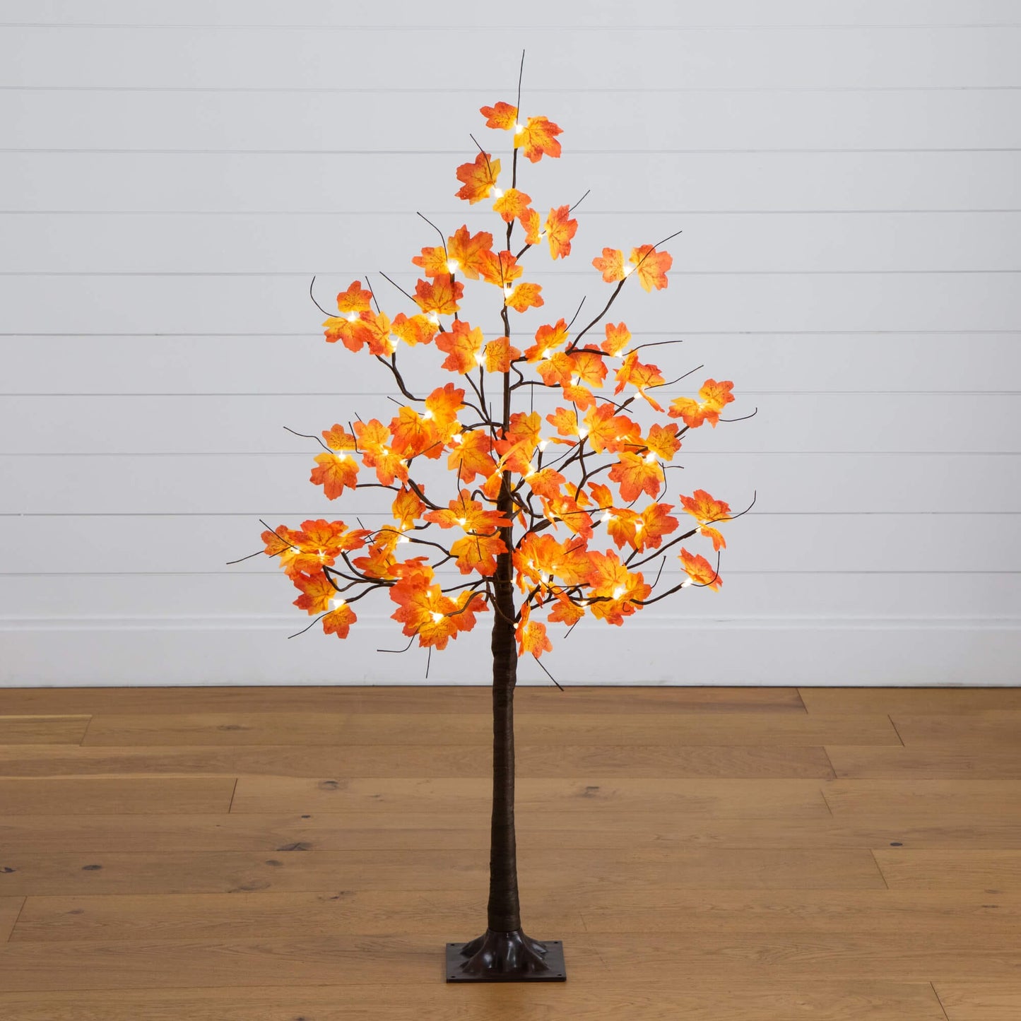 Nearly Natural 4' Pre-Lit Autumn Maple Artificial Tree with 56 Warm White LEDs on Tampa Home & Garden Store